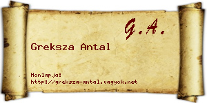 Greksza Antal névjegykártya
